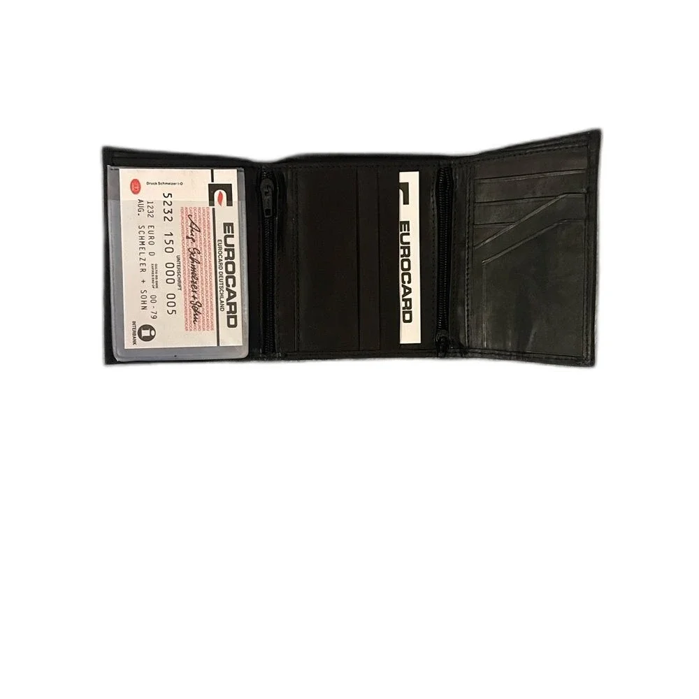 Vtg German Leather Trifold -Rare Eurocard “Deutschland” Credit card insert.
